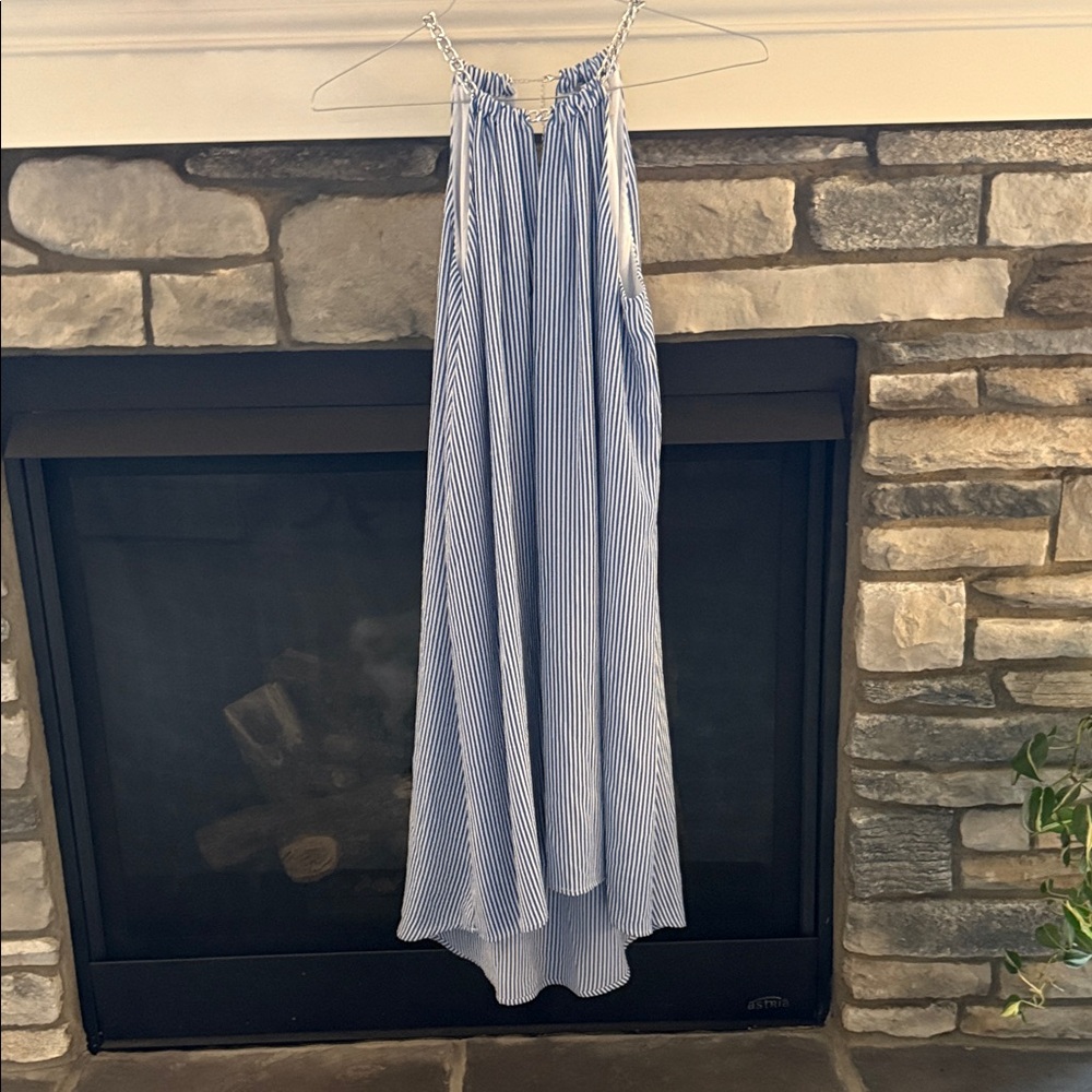 Michael Kors Blue and White Striped Dress
